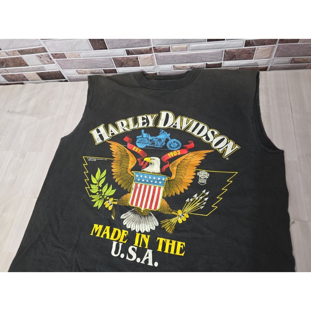 1988 Vintage Harley Davidson SSI T-Shirt Single Stitch Cut Sleeves Official - Picture 16 of 16
